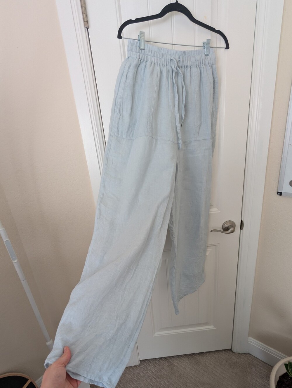 Brave + True Wide-Leg Drawstring Pants in Light Blue
